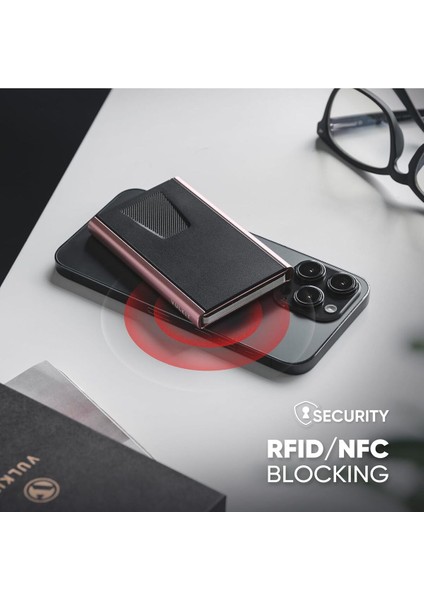 Ince Minimalist Alüminyum Kart Cüzdanı Rfıd Engelleme Pop Up Tasarımı