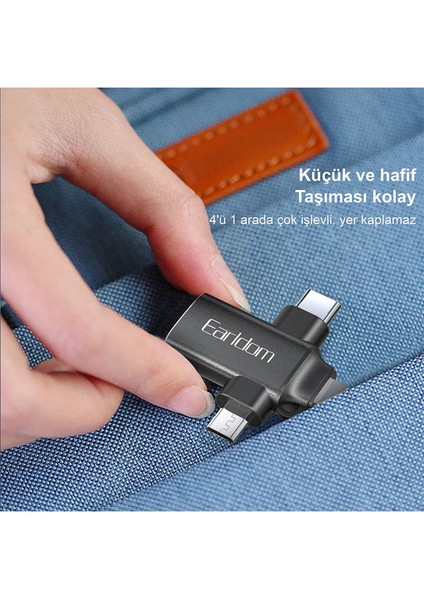 Earldom OT80 3in1 Otg Dönüştürücü - Siyah Zngzr