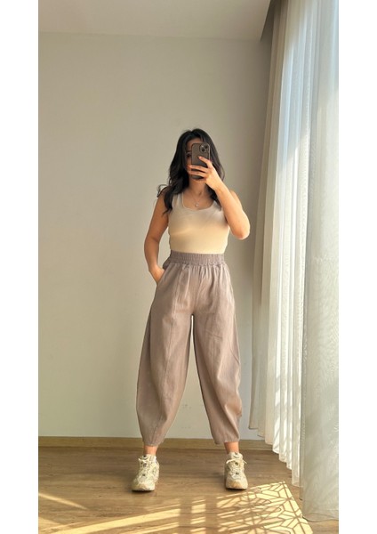 Gabardin Balon Paça Pantolon