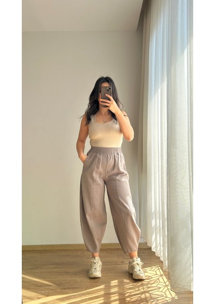 Gabardin Balon Paça Pantolon