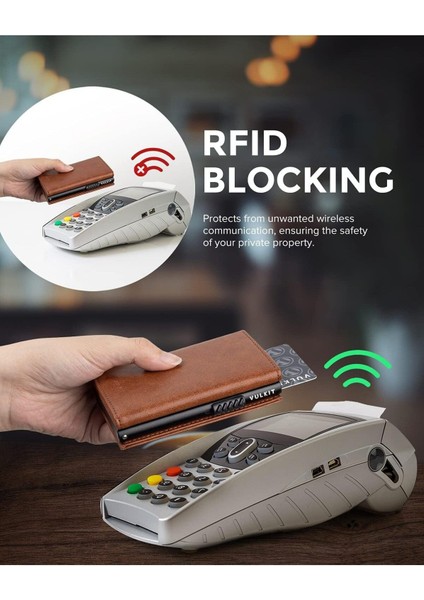 Kredi Kartı Tutucu Rfıd Engelleme Deri Açılır Kart Cebi Manyetik Kapatmalı, Cf Siyah, Modern