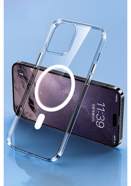Apple iPhone 14 Pro Max Kılıf Tron Şeffaf Magsafe Kapak - Şeffaf Zngzr