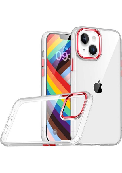 Apple iPhone 14 Plus Uyumlu Rntc Flora Kapak-Kırmızı
