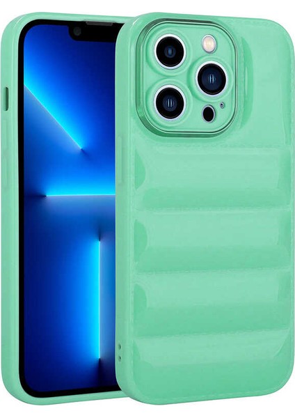 Apple iPhone 12 Pro Uyumlu Kamera Korumalı Parlak Airbag'li Rntc Galya Kapak-Su Yeşil