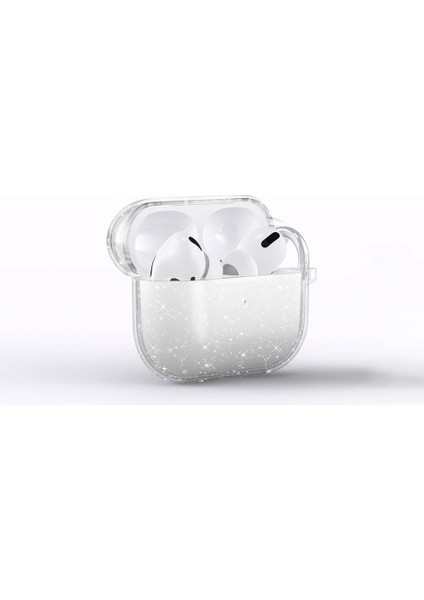 Airpods 3. Nesil Uyumlu Allstar Airbag 32 Parlayan Simli Saydam Renkli Kılıf-Şeffaf