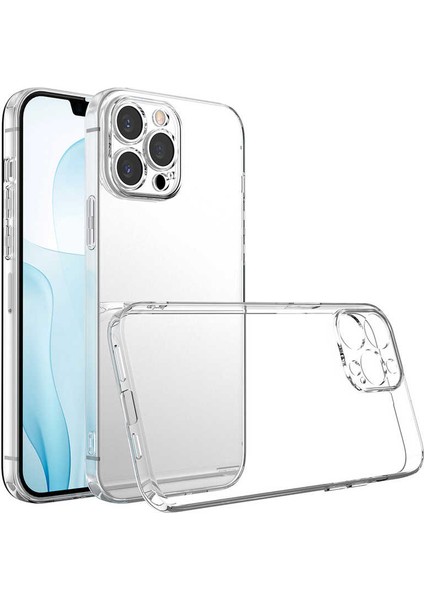 Apple iPhone 13 Pro Max Uyumlu Rntc Kamera Korumalı Süper Silikon Kapak-Renksiz