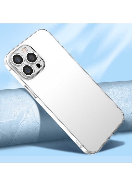 Apple iPhone 13 Pro Max Uyumlu Rntc Kamera Korumalı Süper Silikon Kapak-Renksiz