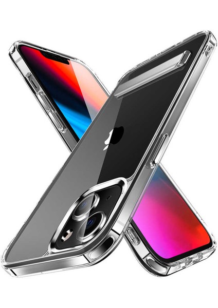 Apple iPhone 14 Plus Uyumlu Standlı Şeffaf Silikon Rntc L-Stand Kapak-Renksiz