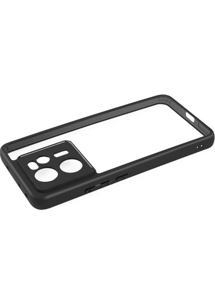 Xiaomi Mi 13T Pro Kılıf Kamera Korumalı Şeffaf Arka Yüzey Rntc New Roll Kapak-Siyah
