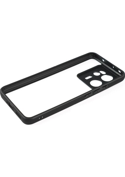 Xiaomi Mi 13T Pro Kılıf Kamera Korumalı Şeffaf Arka Yüzey Rntc New Roll Kapak-Siyah