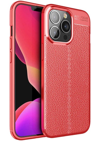 Apple iPhone 13 Pro Max Kılıf Rntc Niss Silikon Kapak-Kırmızı