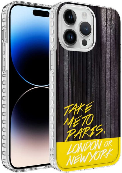 Apple iPhone 14 Pro Uyumlu Airbag Kenarlı Renkli Desenli Silikon Rntc Elegans Kapak-No3