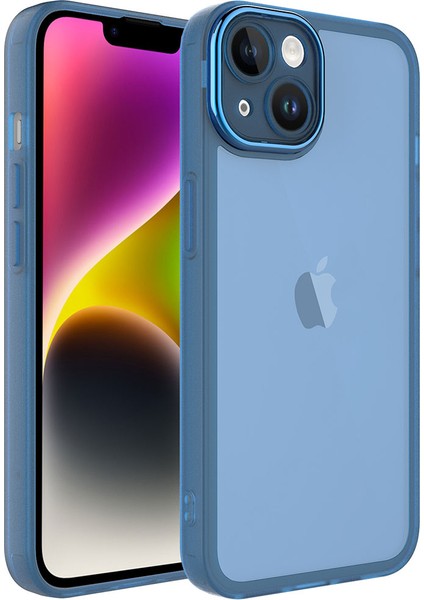 Apple iPhone 14 Plus Uyumlu Kamera Korumalı Transparan Rntc Post Kapak-Siyah