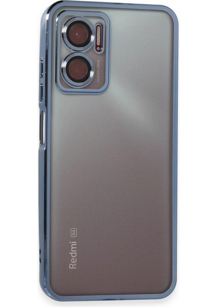 Xiaomi Redmi Note 11E Kılıf Razer Lensli Silikon - Açık Mavi Zngzr
