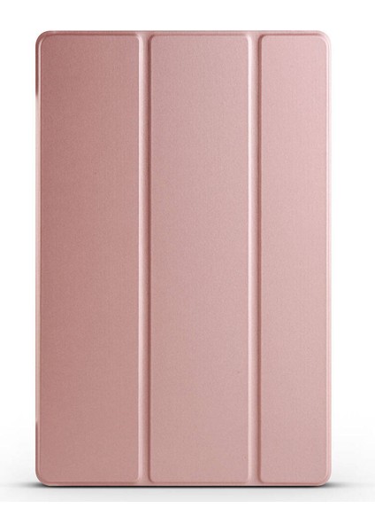 Samsung Galaxy Tab S9 Fe Plus Uyumlu Smart Cover Standlı 1-1 Kılıf-Rose Gold