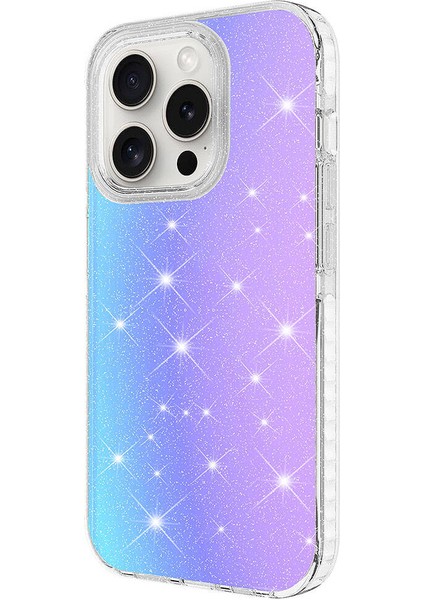 Apple iPhone 15 Pro Kılıf Parlak Renk Geçişli Rntc Velle Kapak-Pembe Koyu