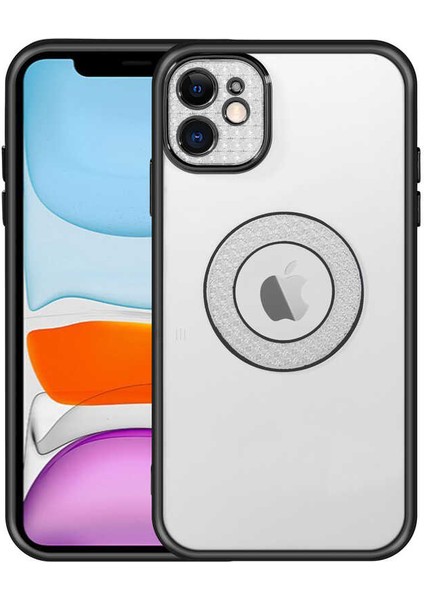 Apple iPhone 12 Uyumlu Kamera Korumalı Logo Gösteren Rntc Esta Kapak-Siyah