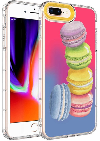 Apple iPhone 8 Plus Uyumlu Kamera Korumalı Renkli Desenli Sert Silikon Rntc Korn KAPAK-NO12