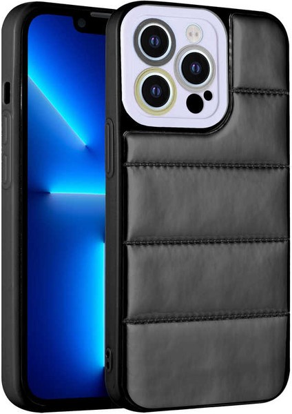 Apple iPhone 13 Pro Uyumlu Kamera Korumalı Airbagli Renkli Rntc Seksek Kapak-Siyah