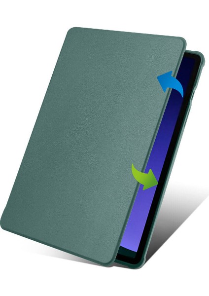 Samsung Galaxy Tab S9 Kılıf Uyumlu Termik Kalem Bölmeli Dönebilen Standlı Kılıf-Gri