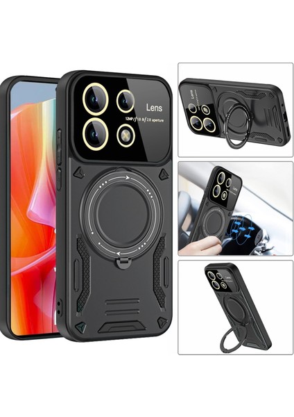Xiaomi Redmi Note 13 Pro 5g Kılıf Joy Lens Standlı Kapak - Siyah Zngzr