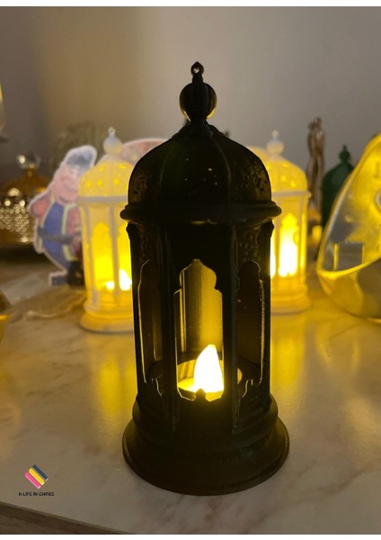 Ramazan Feneri - (Tealight LED Hediyeli ) Fanos Ev Ofis Süsü Hoşgeldin Ramazan Işık Modern Dekorati fiyatları