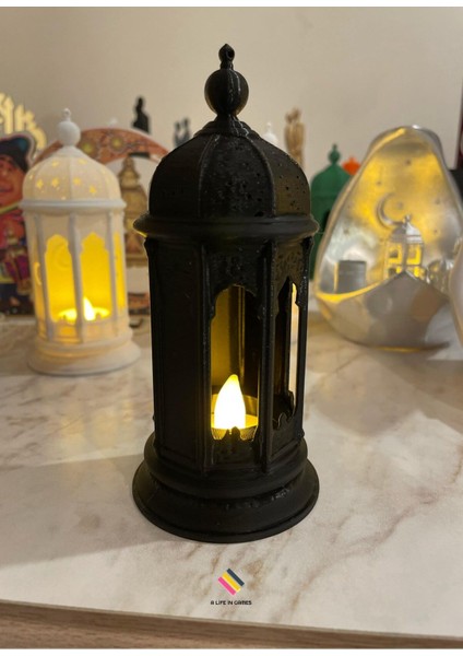 Ramazan Feneri - (Tealight LED Hediyeli ) Fanos Ev Ofis Süsü Hoşgeldin Ramazan Işık Modern Dekorati modelleri