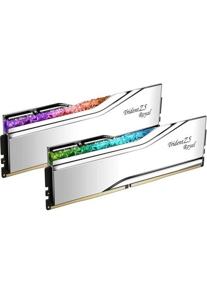 Gskıll 96GB (2x 48GB) Ddr5 6400MHZ CL32 Rgb Dual Kıt Pc Ram Trıdent Z5 Royal Sılver F5-6400J3239F48GX2-TR5S