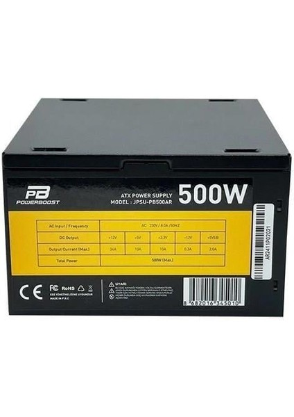 500W PB500AR 12CM Fanlı Power Supply