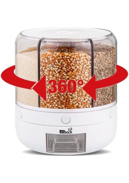 360° dönebilir 10 litre gıda organizeri