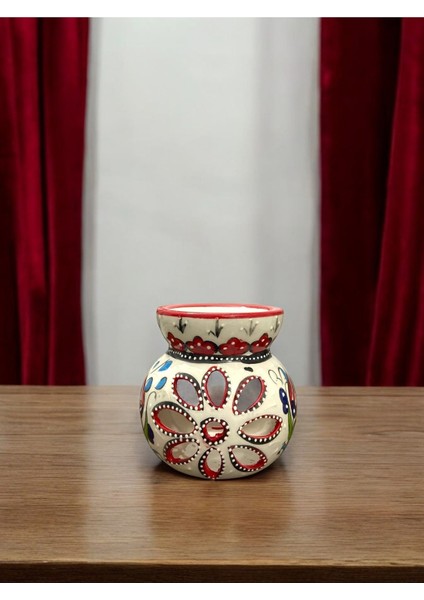 Mavi Çiçek Desenli El Yapımı Çini Buhurdanlık fiyatları