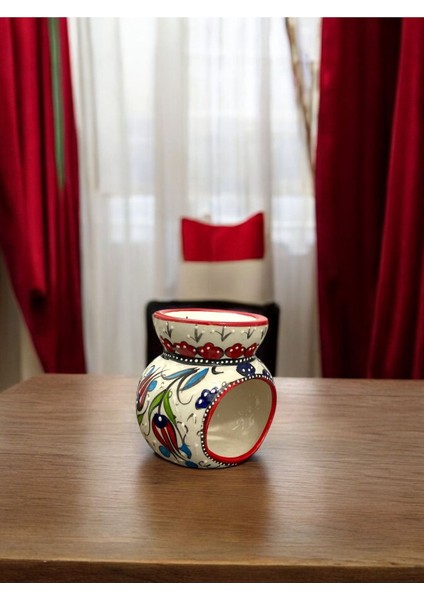 Mavi Çiçek Desenli El Yapımı Çini Buhurdanlık fırsatları