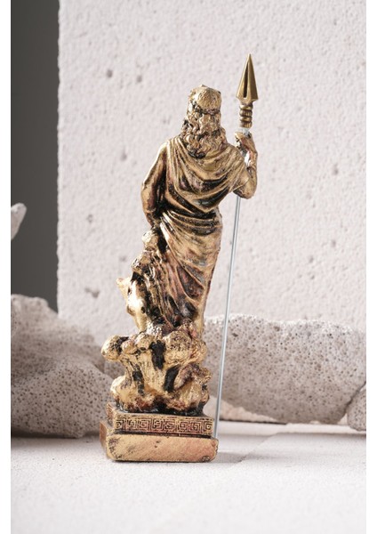 Posedion Heykel Dekoratif Obje Biblo Polyester