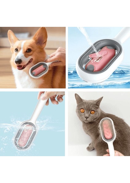 Su Hazneli Kedi ve Köpek Tüyü Toplamama Fırçası Su Hazneli Pet Tarağı ( Lisinya )