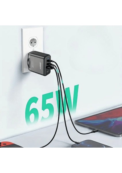 65w hızlı şarj edebilen type c uçlu şarj aleti ( lisinya )