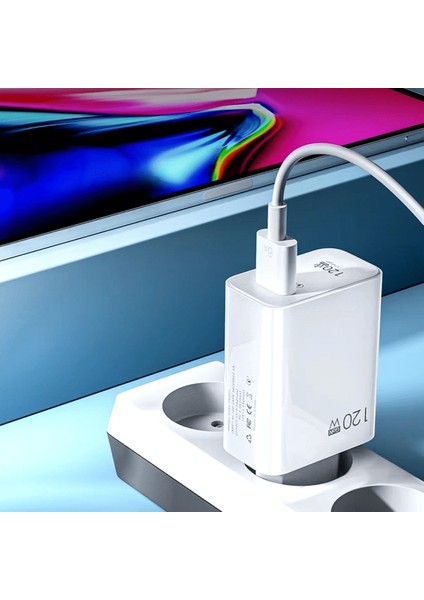 120w usb hızlı type c uçlu kablolu şarj aleti ( lisinya )