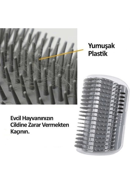 Pratik Kedi Tüyü Kaşıma ve Tarama Aparatı Duvara Monte Kaşıma Aleti ( Lisinya )