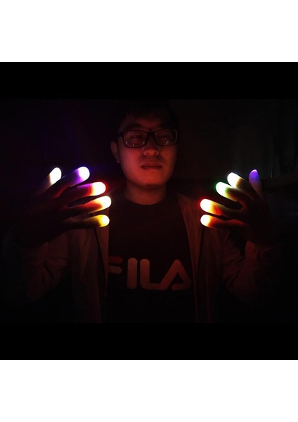 LED Işıklı Renkli Sihirli Parmak Işıklı Parmak Şaka Parmak 1 Adet