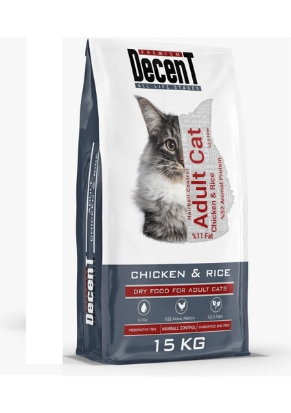 Decent Tavuklu Kedi Maması 15 kg