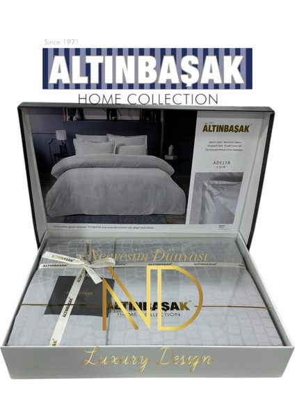 Jakarlı Saten Çift Kişilik Nevresim Takımı Adelya Puce