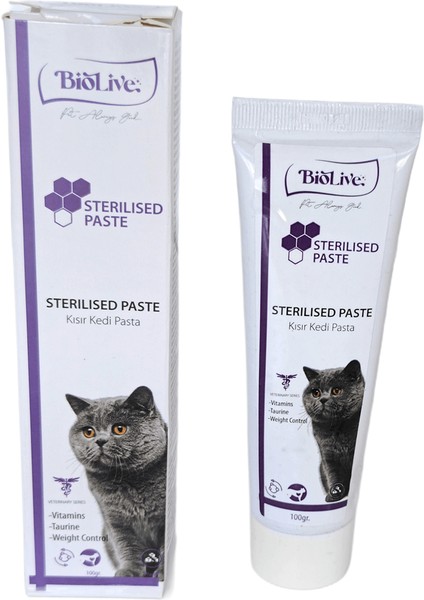 Biolive Sterlized Kısır Kediler Için Tüy Yumağı Ve Vitamin Paste 100Gr
