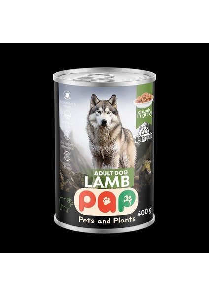 Yüksek Proteinli Kuzu Etli Yetişkin Köpek Konservesi 400 Gr.x 12 Adet