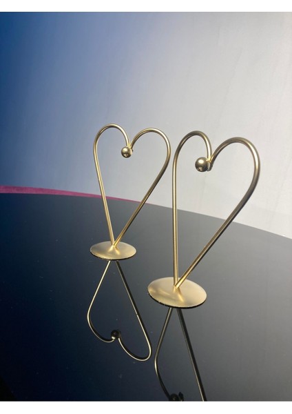 Metal Kalp Şekilli Ikili Set Dekor | Kalp Biblo | Couple Kalp | Sevgililer Günü Hediyesi