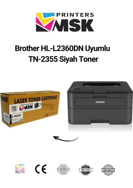 Brother HL-L2360DN Uyumlu TN-2355 Siyah Toner fiyatları