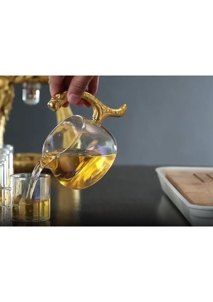 Yaratıcı Ejderha Cam Çay Servis Demlik Pu'er Oolong Drinkware Demlenmiş Çay Glass Tea 1 Adet