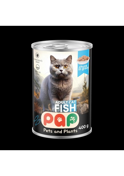 Balık Yetişkin Kedi Konservesi 400 Gr.x 12 Adet
