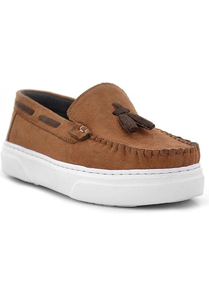 Taba Süet Erkek Çocuk Klasik Makosen Ayakkabı
