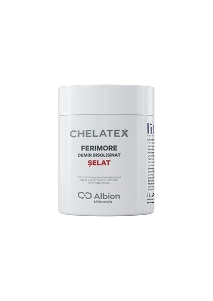 Chelatex Ferimore Kolin- Demir Şelat 60 Kapsül