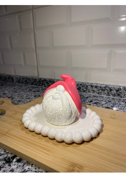 El Yapımı Dekoratif Pembe Ruhun Sesi/cüce Dede Tütsülük ve Alt Tabağı Beton Obje