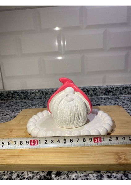 El Yapımı Dekoratif Pembe Ruhun Sesi/cüce Dede Tütsülük ve Alt Tabağı Beton Obje